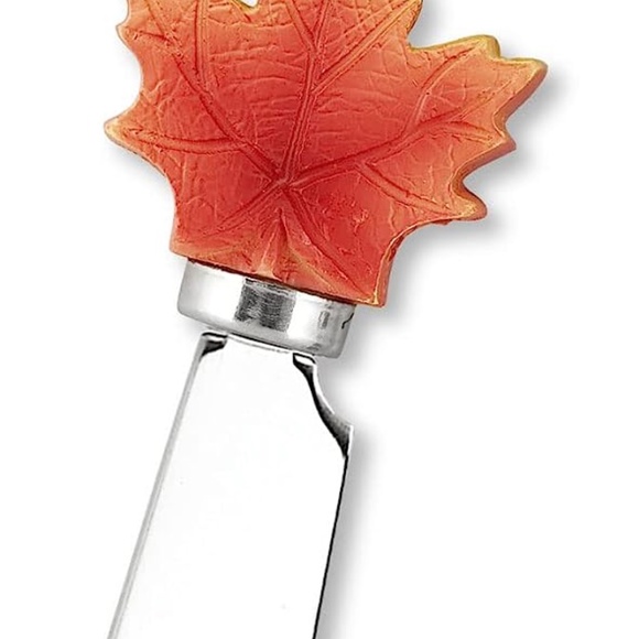 Fall Leaf Decor 4-Piece Hand Painted Resin Handle with Stainless Steel Blade - Picture 4 of 10